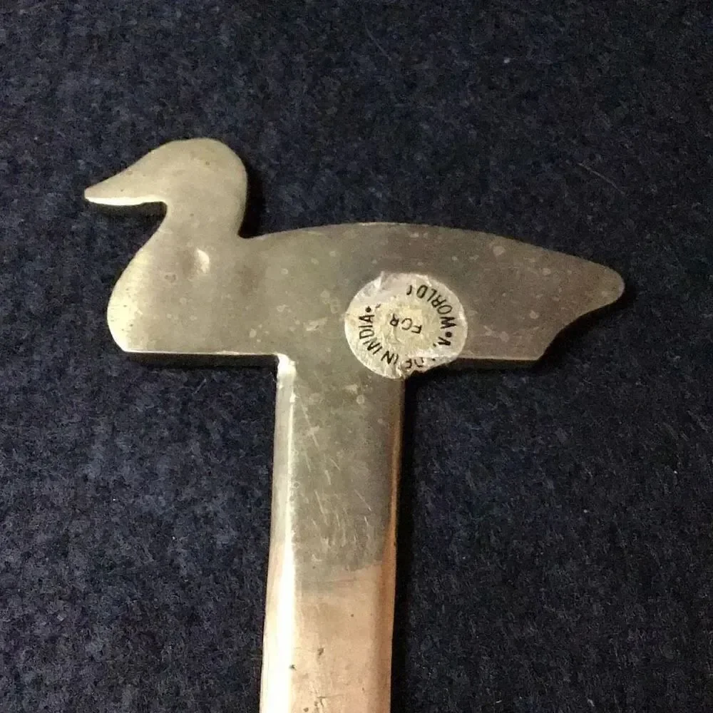 Solid brass duck letter opener from India